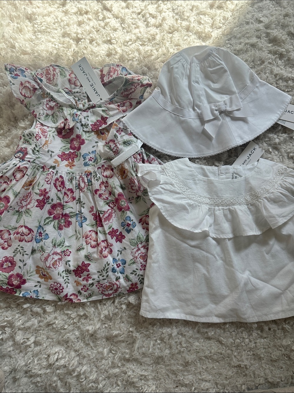 JANIE AND JACK Dress, Blouse, Hat *NWT (6-12 Months) *Beautiful Gift Set